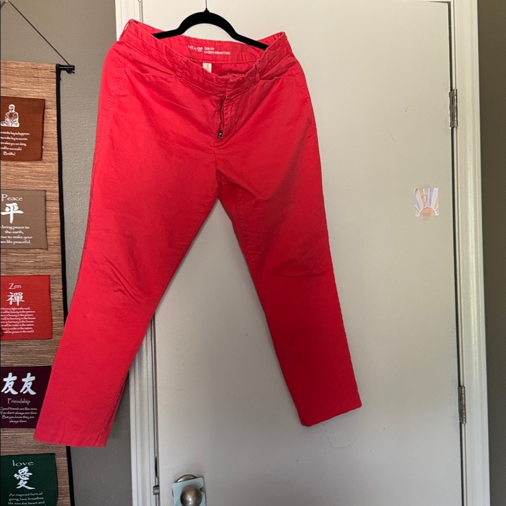 Khakis by Gap Slim City red Pants Size 12 Boot or Slim Cut Ankle